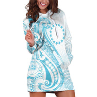 Kia Orana Cook Islands Hoodie Dress Moana Plumeria Tropical Waves LT7 Turquoise - Polynesian Pride