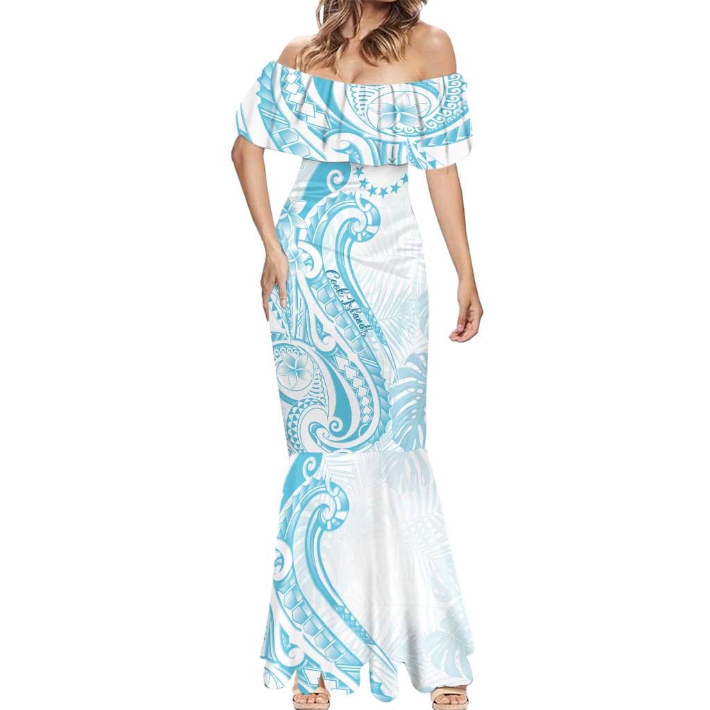 Kia Orana Cook Islands Mermaid Dress Moana Plumeria Tropical Waves - Polynesian Pride