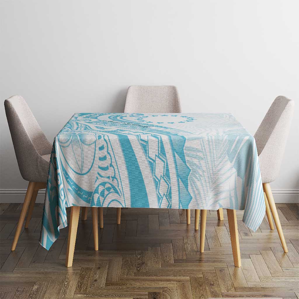 Kia Orana Cook Islands Tablecloth Moana Plumeria Tropical Waves - Polynesian Pride