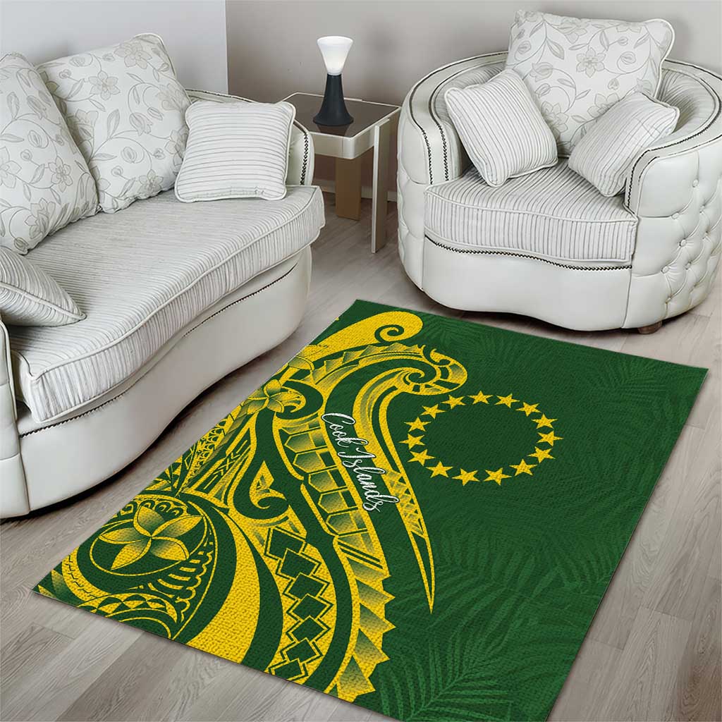Kia Orana Cook Islands Area Rug Plumeria Tropical Waves - Polynesian Pride