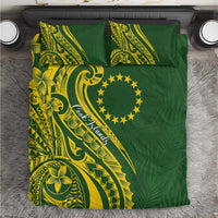 Kia Orana Cook Islands Bedding Set Plumeria Tropical Waves LT7 Yellow Green - Polynesian Pride