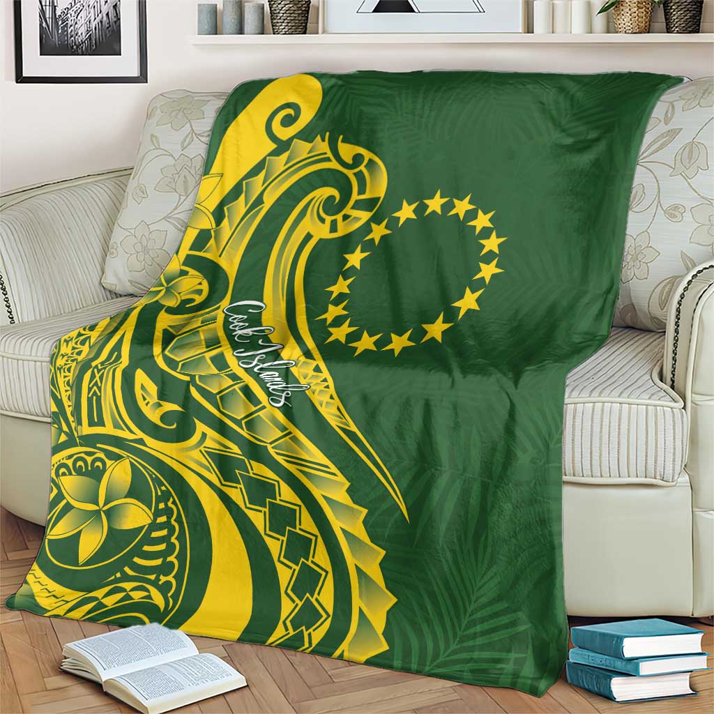 Kia Orana Cook Islands Blanket Plumeria Tropical Waves - Polynesian Pride