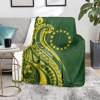 Kia Orana Cook Islands Blanket Plumeria Tropical Waves - Polynesian Pride