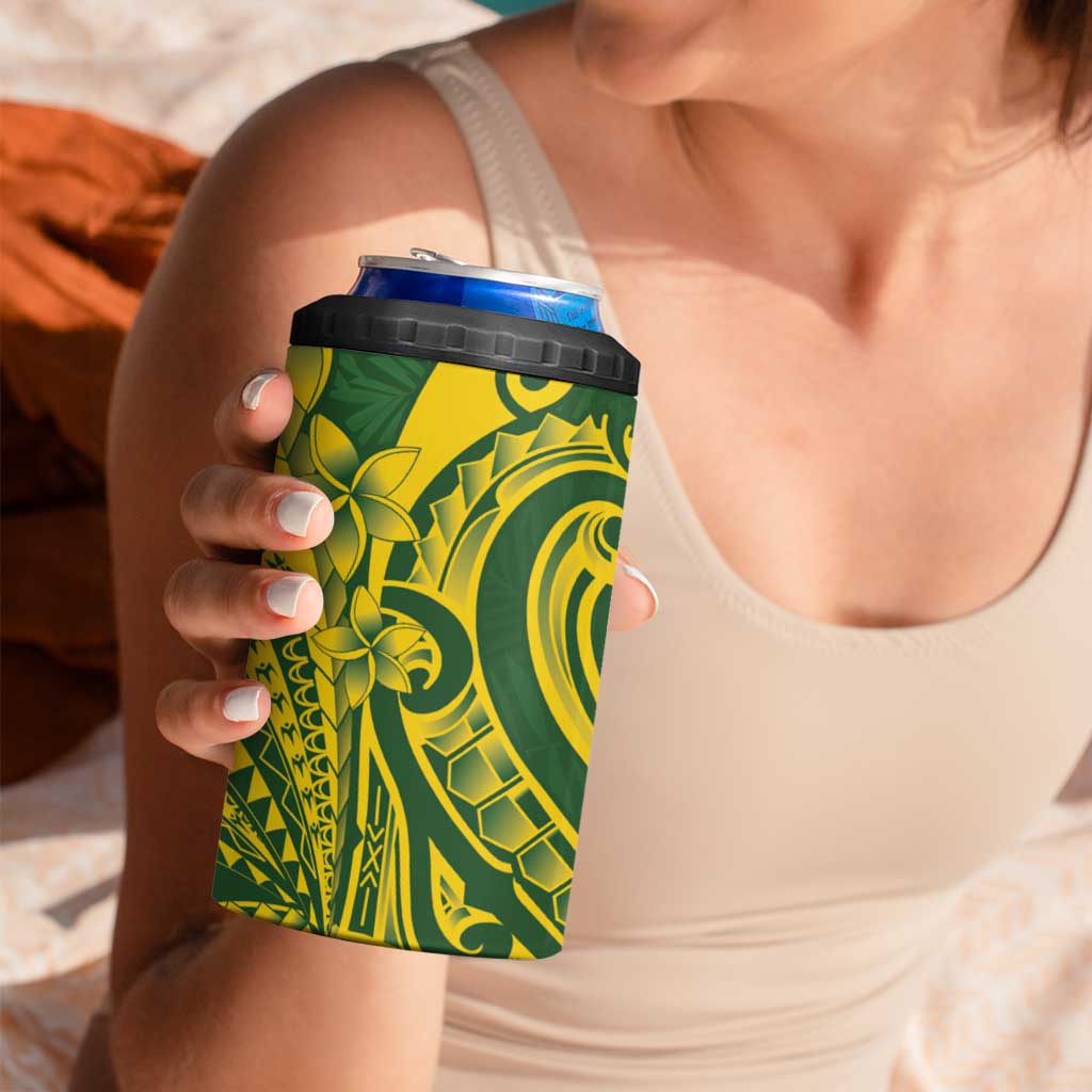 Kia Orana Cook Islands 4 in 1 Can Cooler Tumbler Plumeria Tropical Waves LT7 - Polynesian Pride