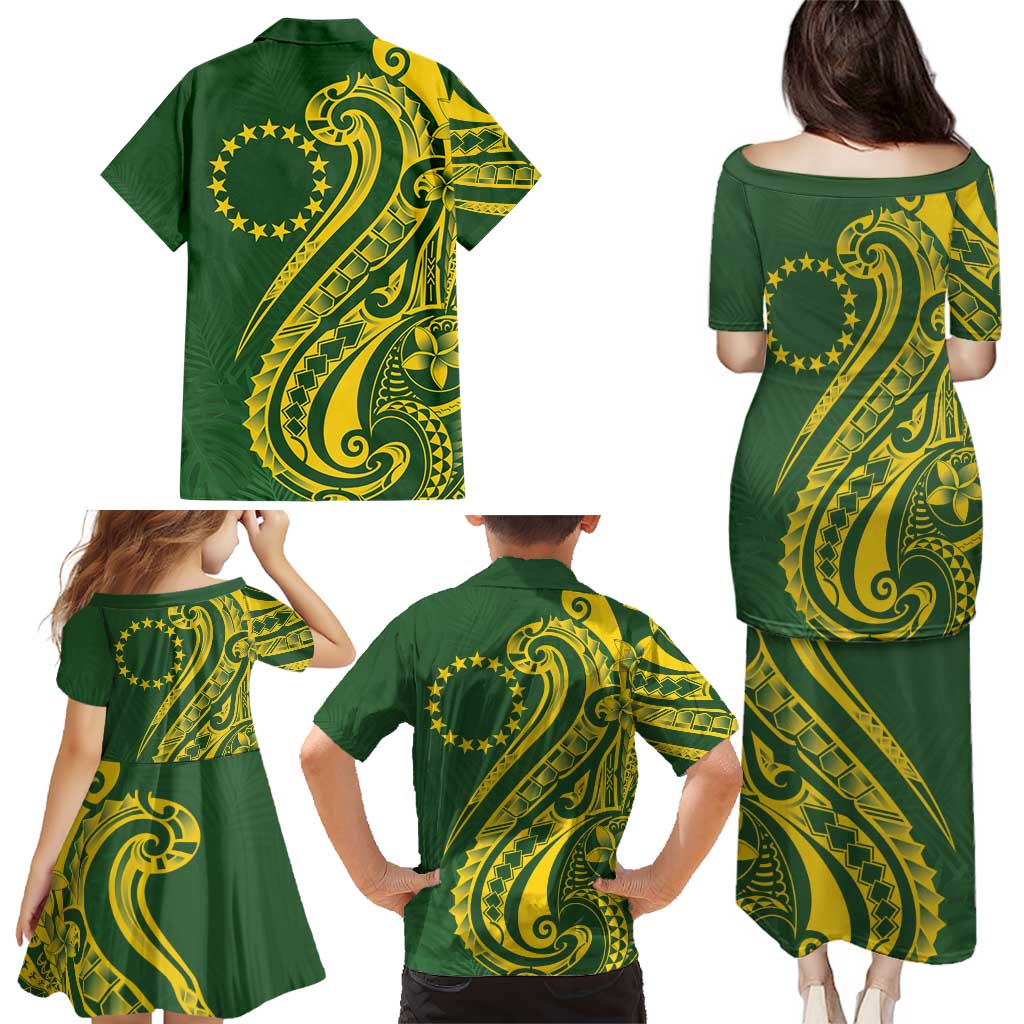 Kia Orana Cook Islands Family Matching Puletasi and Hawaiian Shirt Plumeria Tropical Waves LT7 - Polynesian Pride
