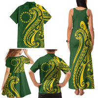 Kia Orana Cook Islands Family Matching Tank Maxi Dress and Hawaiian Shirt Plumeria Tropical Waves LT7 - Polynesian Pride