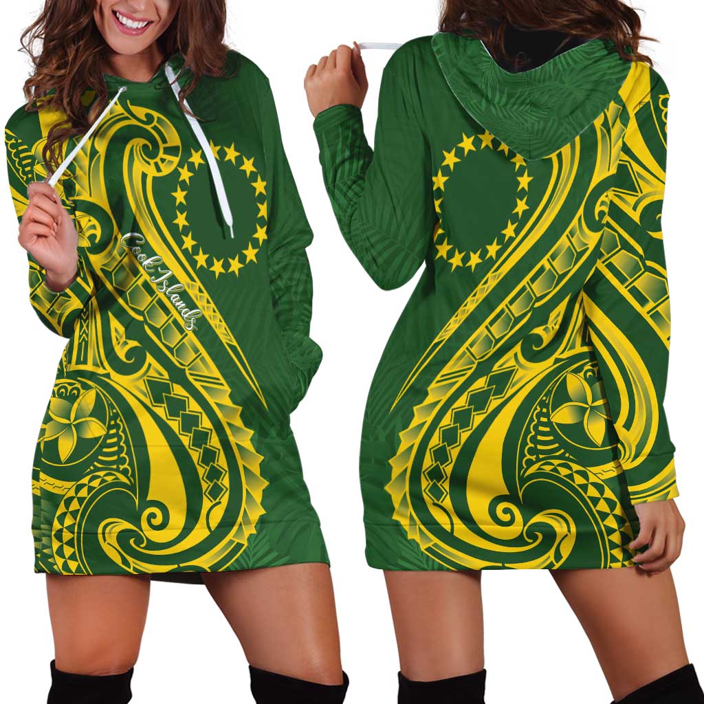 Kia Orana Cook Islands Hoodie Dress Plumeria Tropical Waves LT7 - Polynesian Pride
