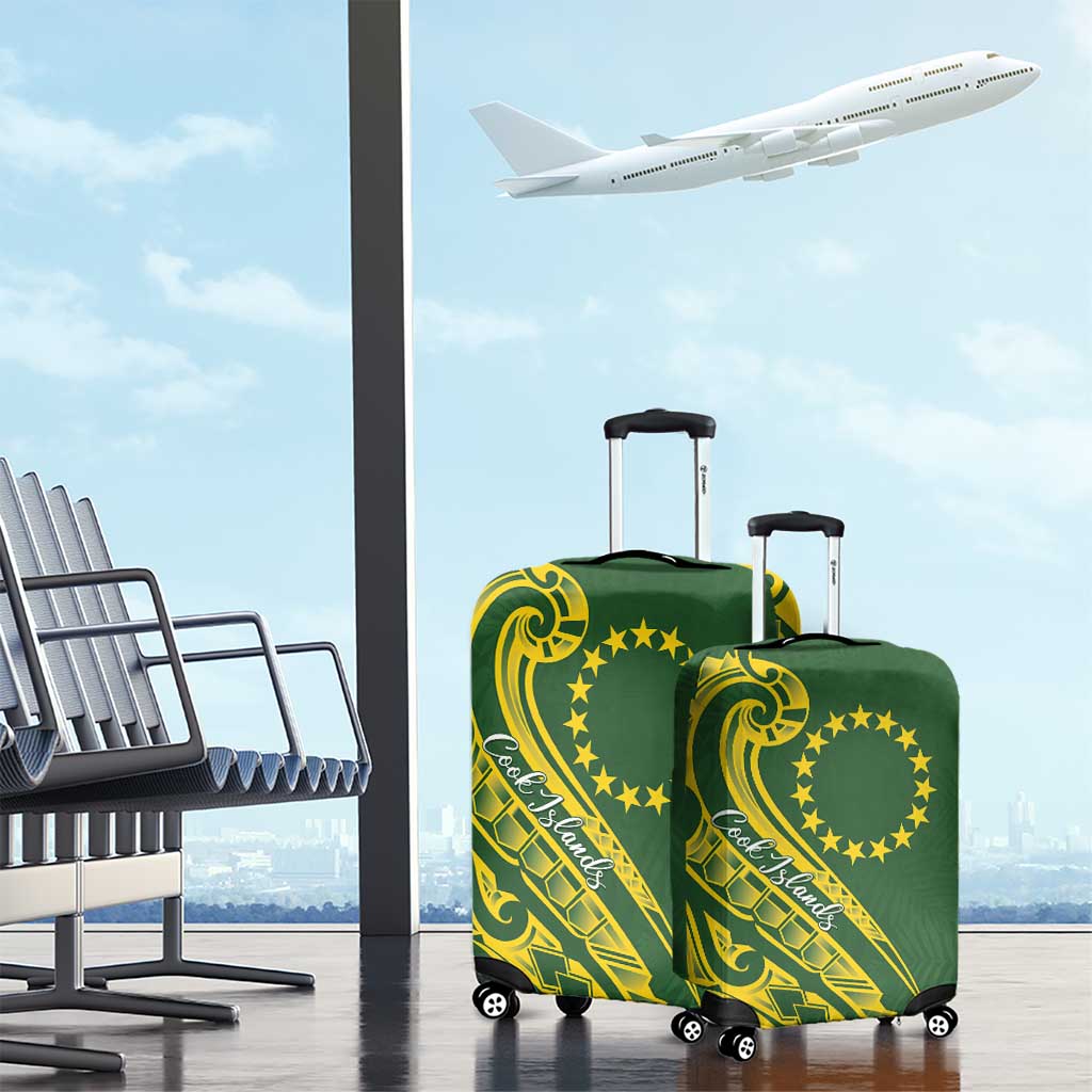 Kia Orana Cook Islands Luggage Cover Plumeria Tropical Waves - Polynesian Pride
