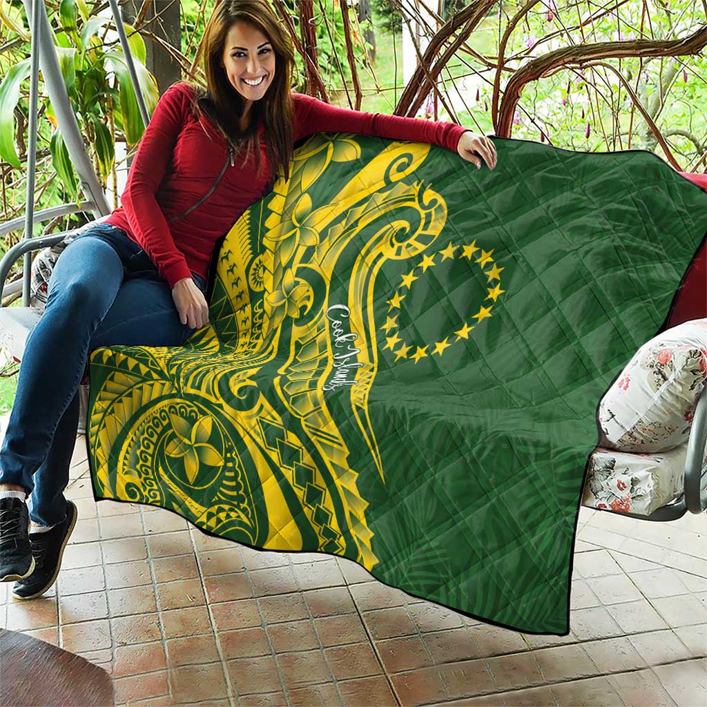 Kia Orana Cook Islands Quilt Plumeria Tropical Waves - Polynesian Pride