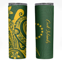Kia Orana Cook Islands Skinny Tumbler Plumeria Tropical Waves LT7 Yellow Green - Polynesian Pride