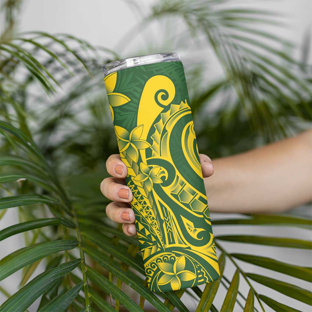 Kia Orana Cook Islands Skinny Tumbler Plumeria Tropical Waves LT7 - Polynesian Pride