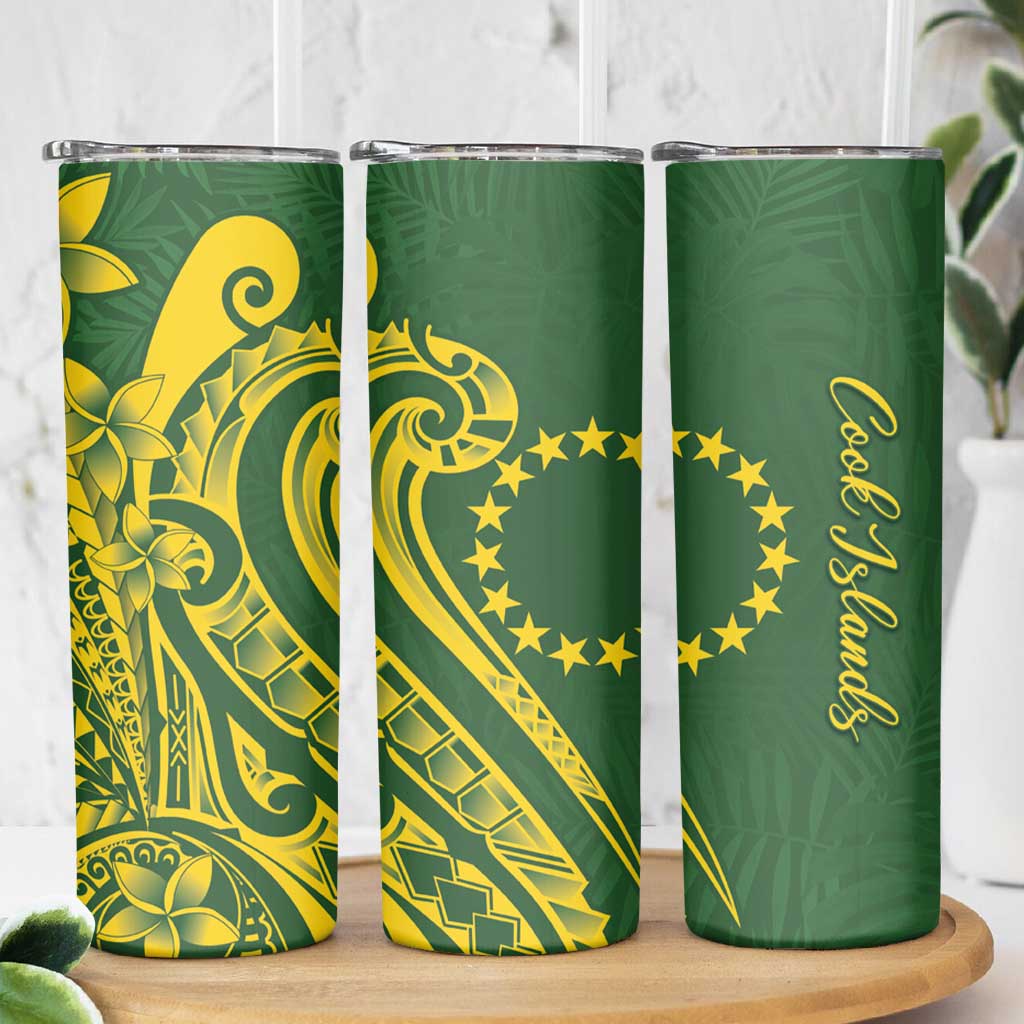 Kia Orana Cook Islands Skinny Tumbler Plumeria Tropical Waves LT7 - Polynesian Pride