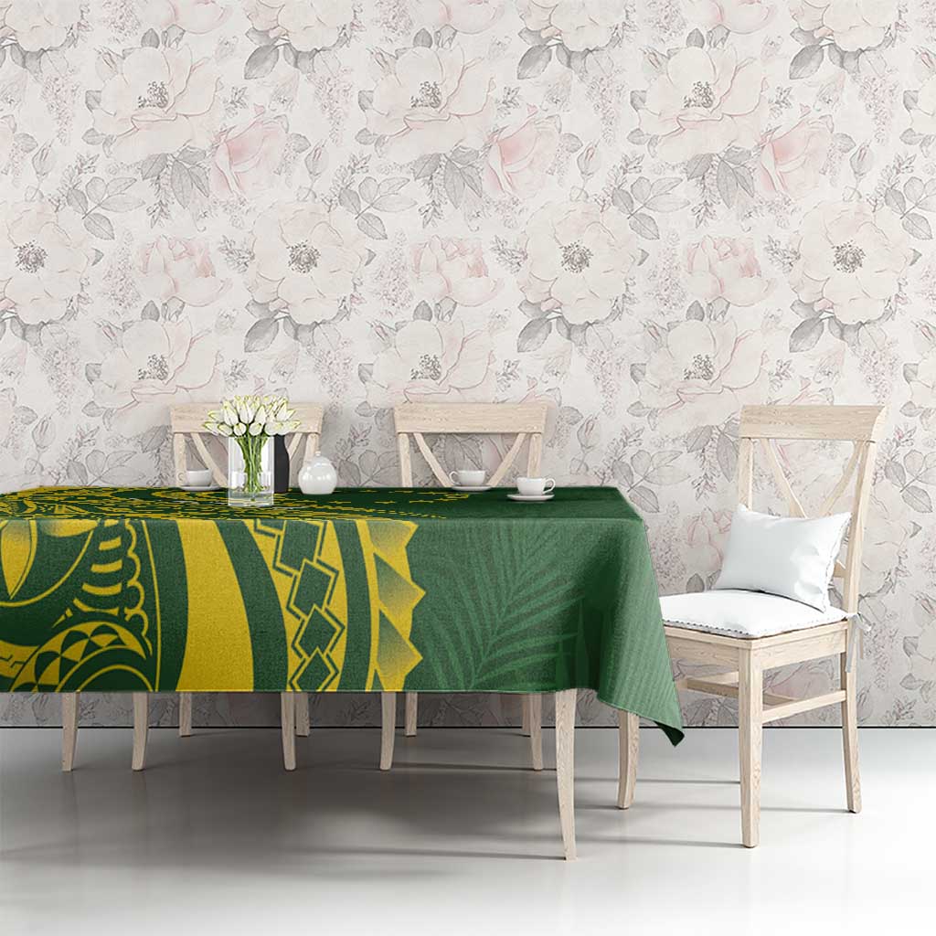 Kia Orana Cook Islands Tablecloth Plumeria Tropical Waves - Polynesian Pride