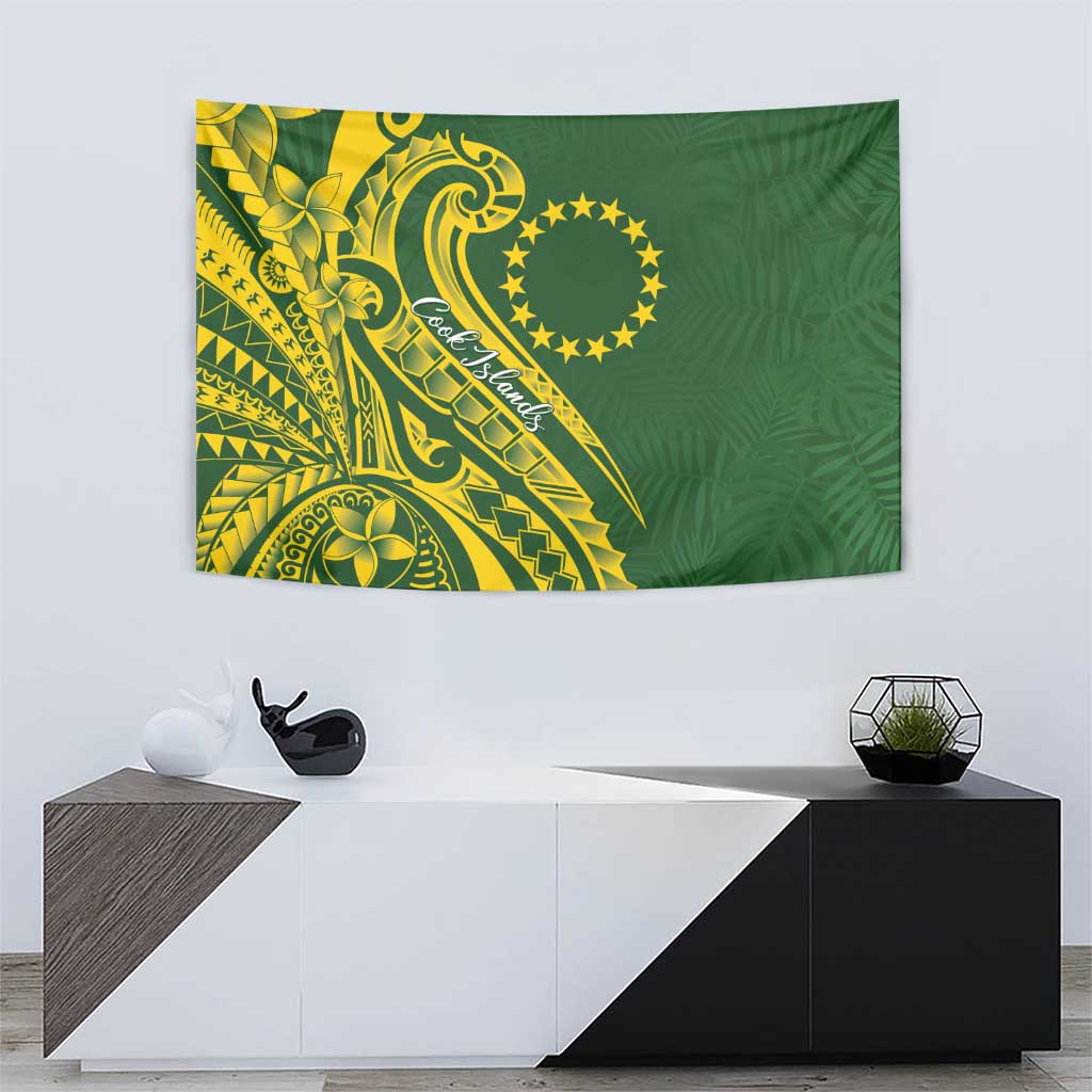 Kia Orana Cook Islands Tapestry Plumeria Tropical Waves - Polynesian Pride