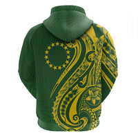 Kia Orana Cook Islands Zip Hoodie Plumeria Tropical Waves LT7 - Polynesian Pride