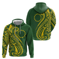 Kia Orana Cook Islands Zip Hoodie Plumeria Tropical Waves LT7 - Polynesian Pride