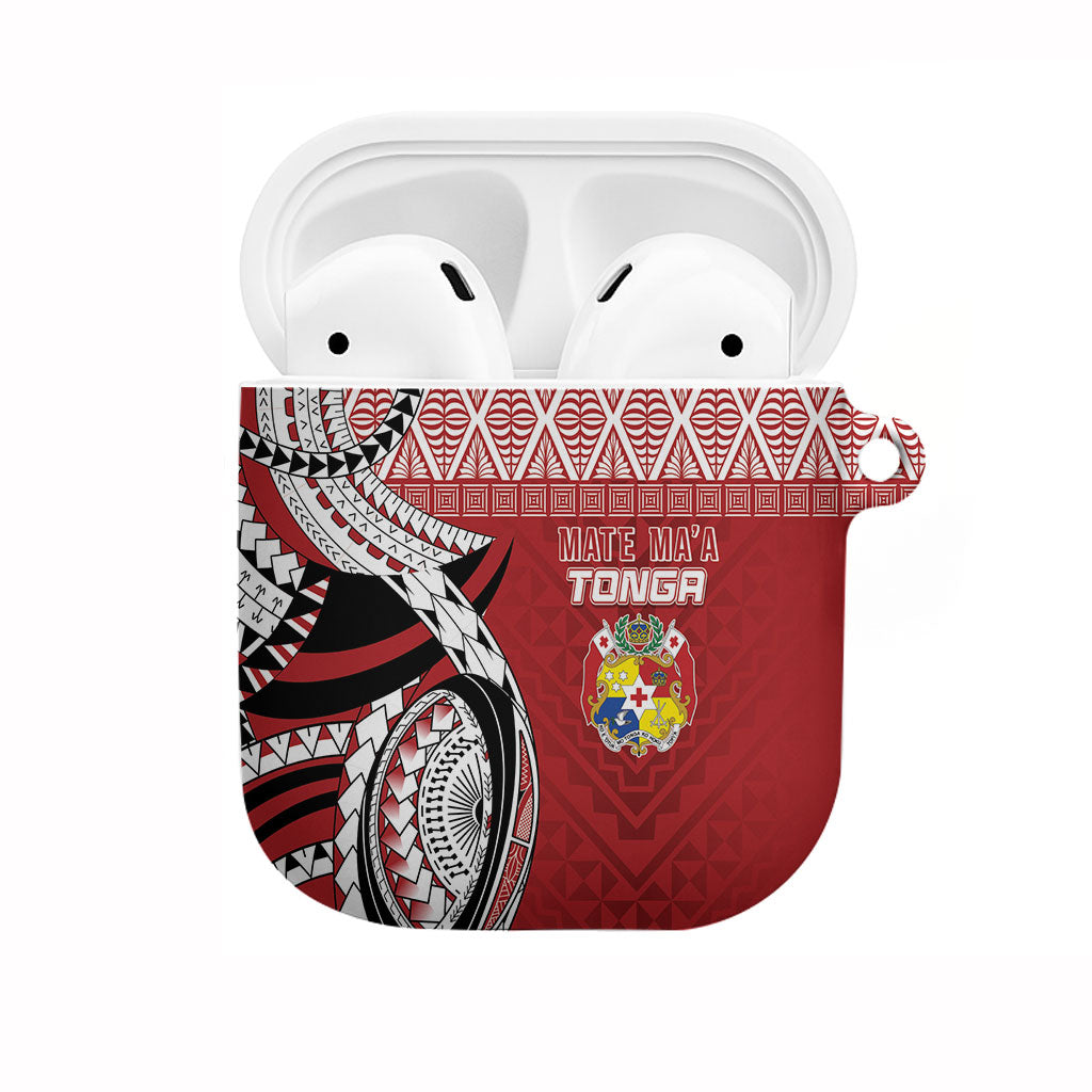 Mate Ma'a Tonga Rugby Kupesi Motifs AirPods Case Red Waves LT7 Red - Polynesian Pride