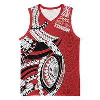 Mate Ma'a Tonga Rugby Custom Kupesi Motifs Basketball Jersey Red Waves LT7 Unisex Red - Polynesian Pride