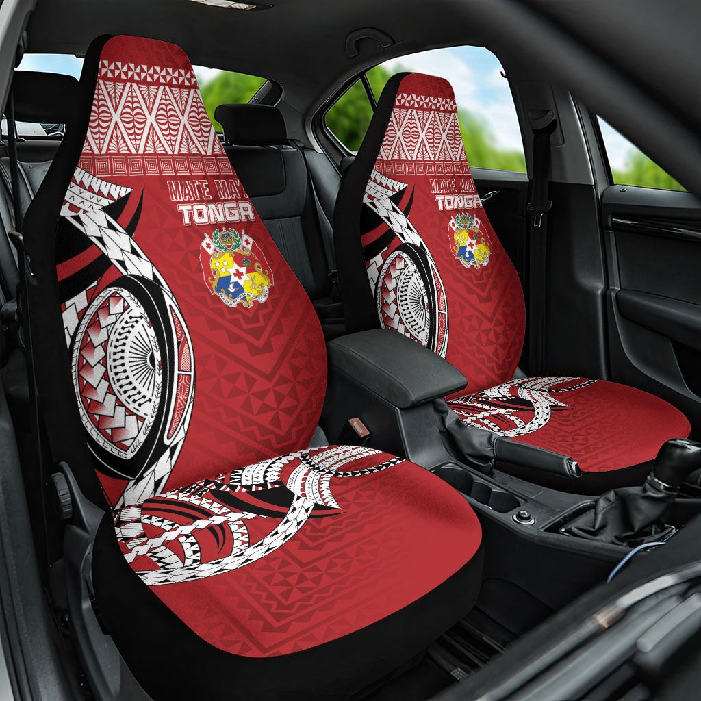 Mate Ma'a Tonga Rugby Kupesi Motifs Car Seat Cover Red Waves