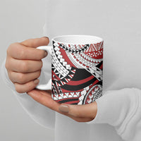 Mate Ma'a Tonga Rugby Kupesi Motifs Ceramic Mug Red Waves