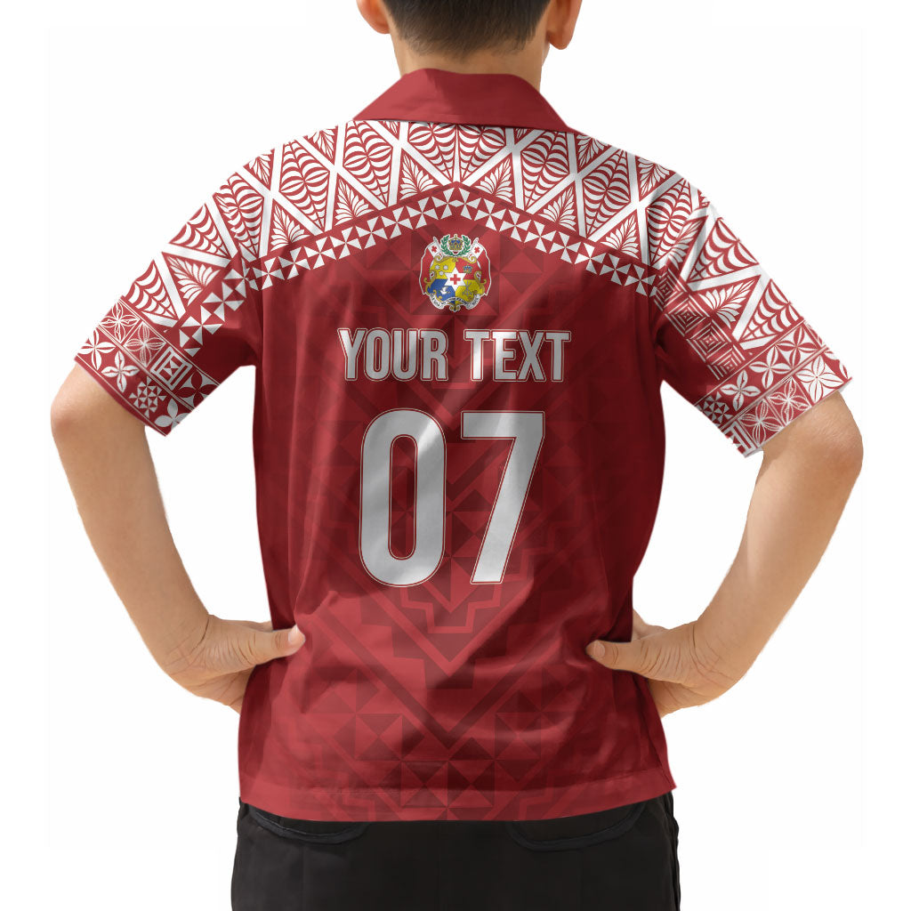 Mate Ma'a Tonga Rugby Custom Kupesi Motifs Hawaiian Shirt Red Waves LT7 - Polynesian Pride