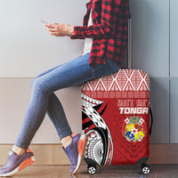 Mate Ma'a Tonga Rugby Kupesi Motifs Luggage Cover Red Waves LT7 - Polynesian Pride