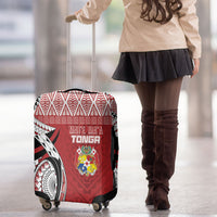 Mate Ma'a Tonga Rugby Kupesi Motifs Luggage Cover Red Waves LT7 - Polynesian Pride