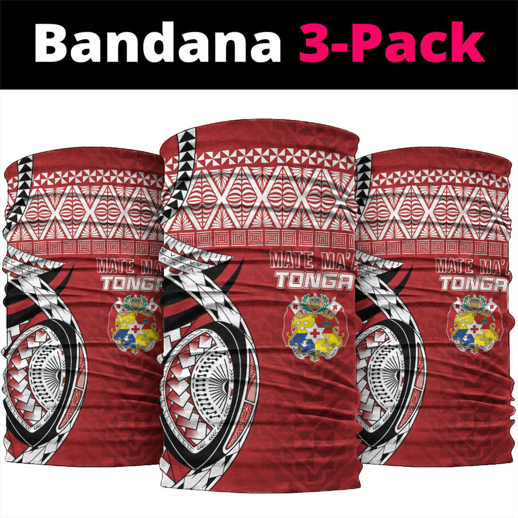 Mate Ma'a Tonga Rugby Kupesi Motifs Neck Gaiter Red Waves