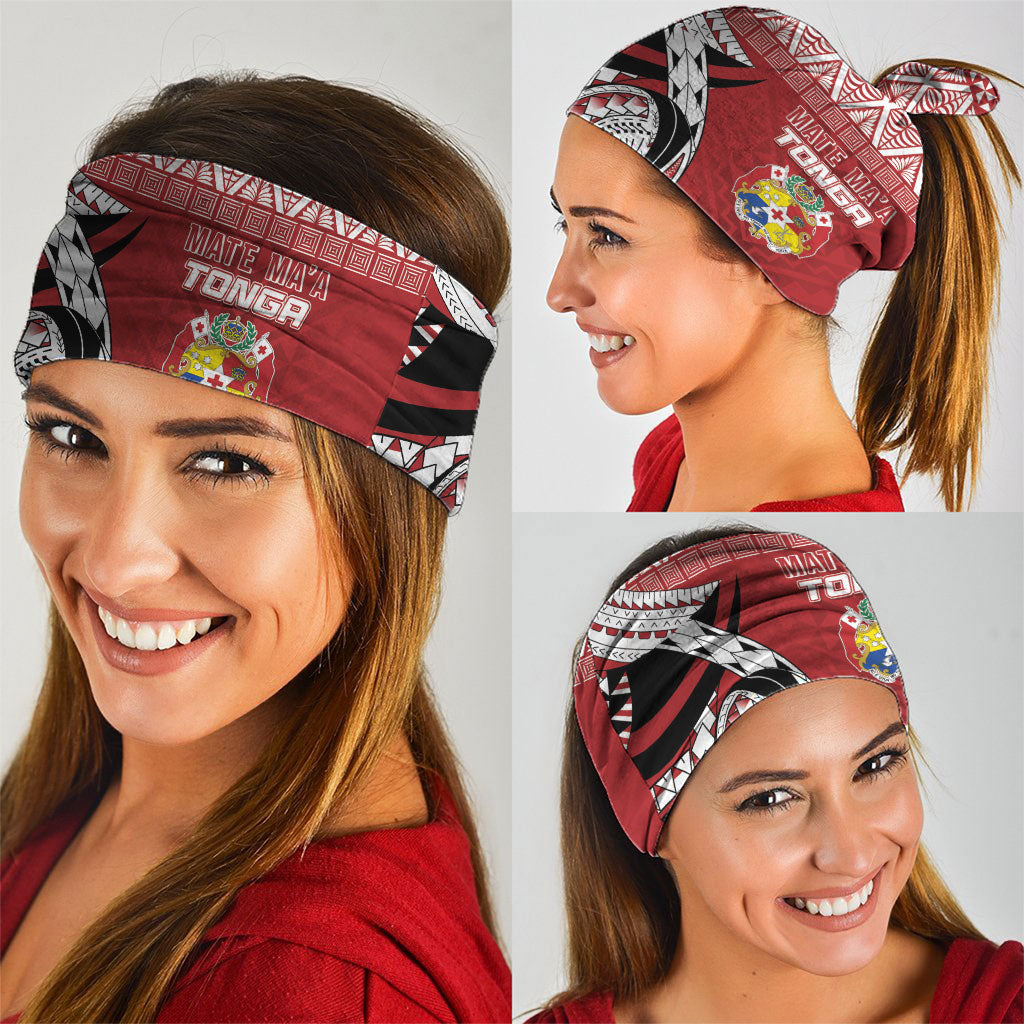 Mate Ma'a Tonga Rugby Kupesi Motifs Neck Gaiter Red Waves LT7 - Polynesian Pride
