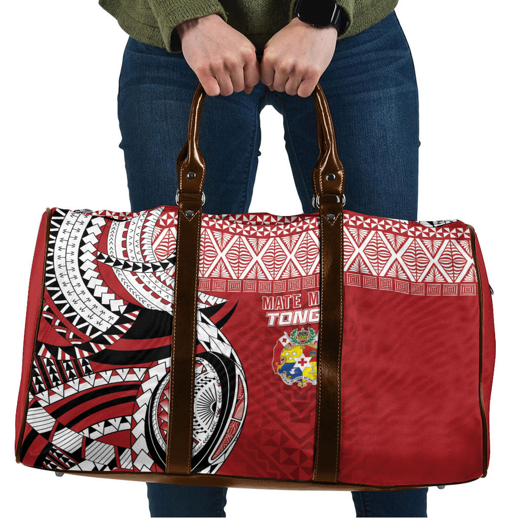 Mate Ma'a Tonga Rugby Kupesi Motifs Travel Bag Red Waves