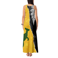 Australia Rugby Mix New Zealands Rugby Tank Maxi Dress Wallabies Versus Silver Fern Sporty Basic LT7 - Polynesian Pride