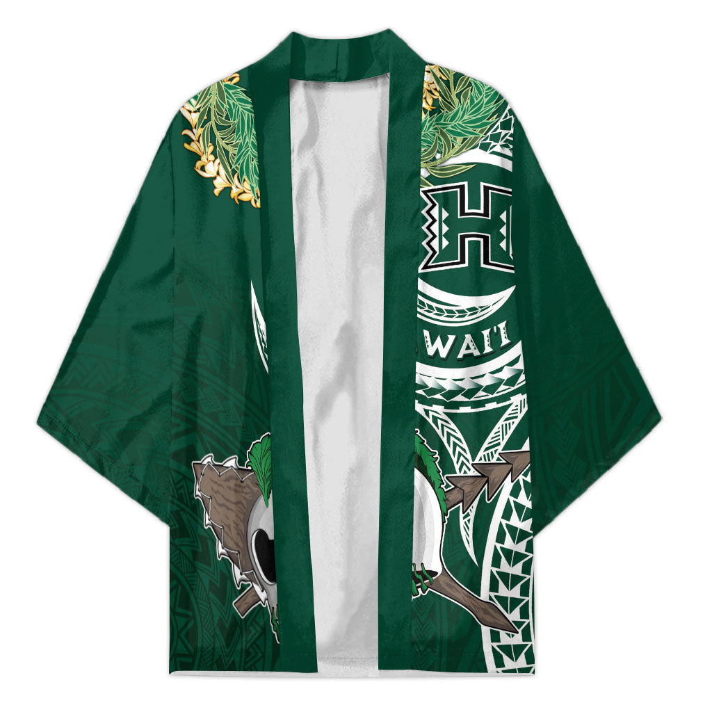 Hawaii Rainbow Warriors Alumni Personalized Kimono Ti Maile Lei - Glory For The Warriors
