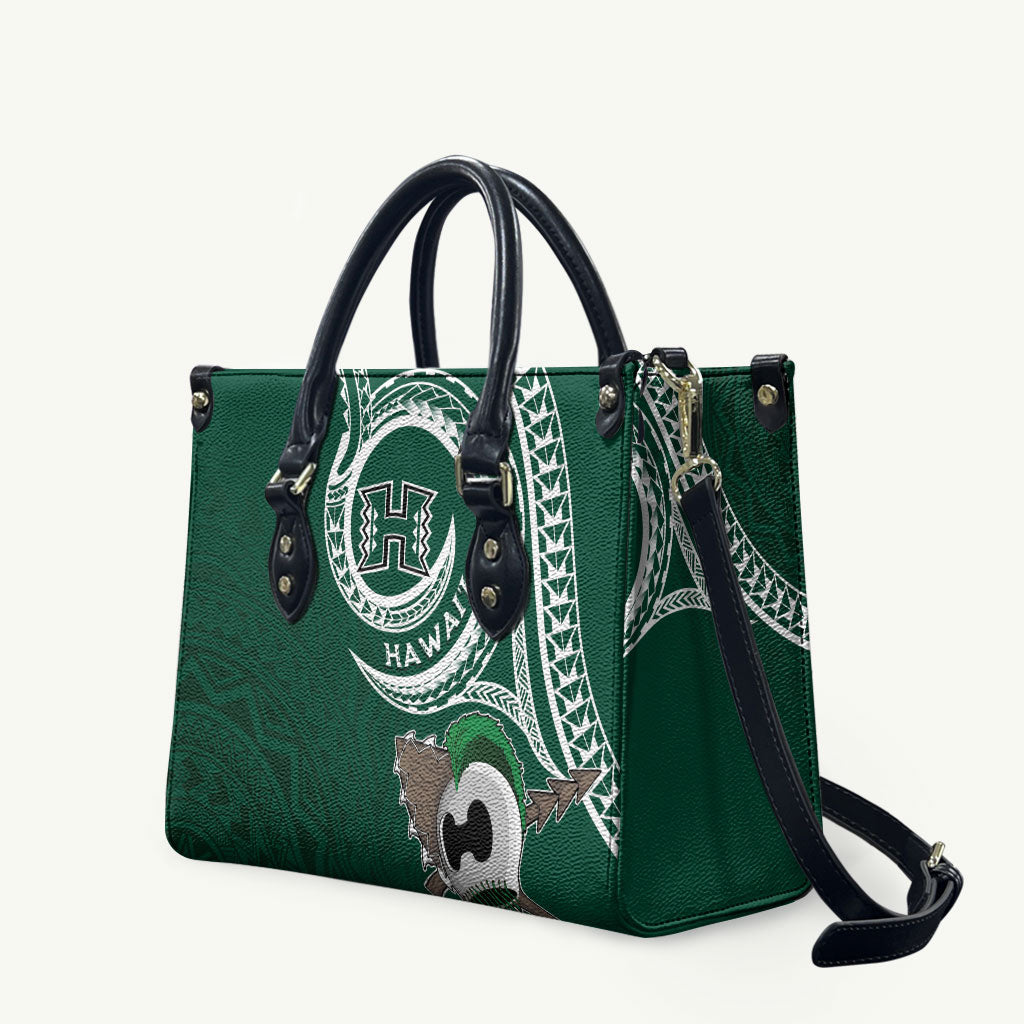 Hawaii Rainbow Warriors Alumni Leather Bag Ti Maile Lei - Glory For The Warriors