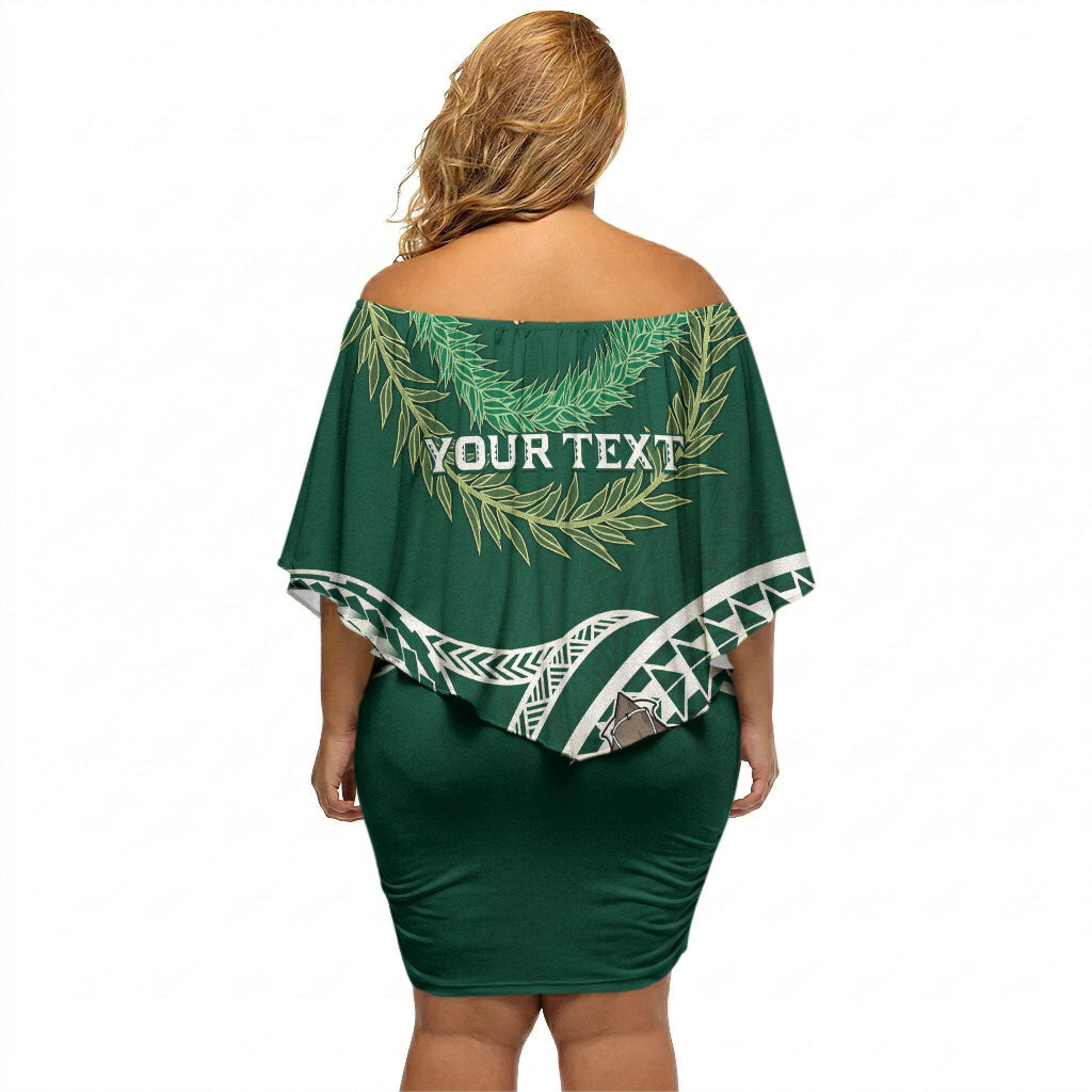 Hawaii Rainbow Warriors Alumni Personalized Off Shoulder Short Dress Ti Maile Lei - Glory For The Warriors