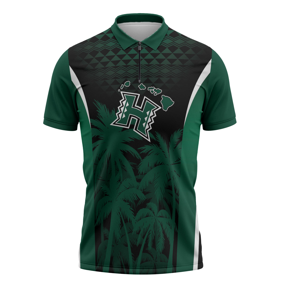 Hawaii Rainbow Warriors La'au Pama Personalized Zipper Polo Shirt