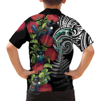 Meri Kirihimete New Zealand Family Matching Off Shoulder Maxi Dress and Hawaiian Shirt Tui on Pohutukawa LT7 - Polynesian Pride