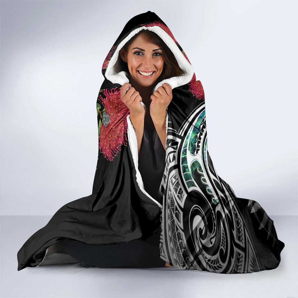 Meri Kirihimete New Zealand Hooded Blanket Tui on Pohutukawa LT7 - Polynesian Pride