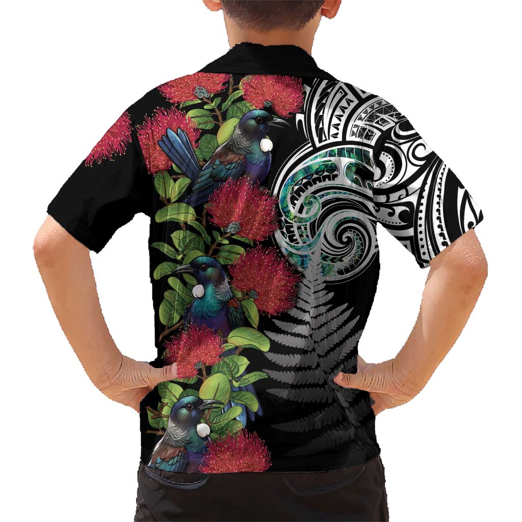 Meri Kirihimete New Zealand Kid Hawaiian Shirt Tui on Pohutukawa LT7 - Polynesian Pride