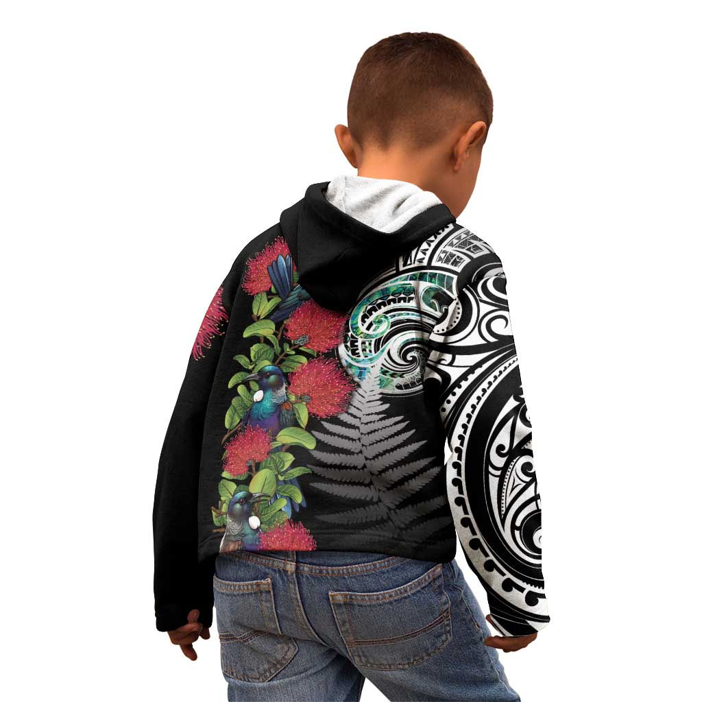 Meri Kirihimete New Zealand Kid Hoodie Tui on Pohutukawa LT7 - Polynesian Pride