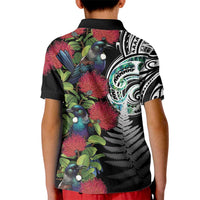 Meri Kirihimete New Zealand Kid Polo Shirt Tui on Pohutukawa LT7 - Polynesian Pride