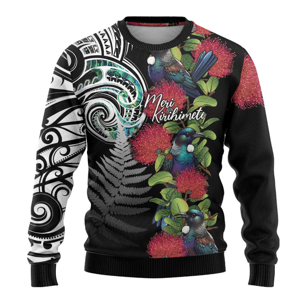 Meri Kirihimete New Zealand Ugly Christmas Sweater Tui on Pohutukawa LT7 - Polynesian Pride