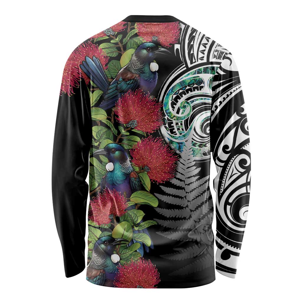 Meri Kirihimete New Zealand Long Sleeve Shirt Tui on Pohutukawa LT7 - Polynesian Pride