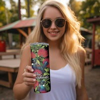 Meri Kirihimete New Zealand Skinny Tumbler Tui on Pohutukawa LT7 - Polynesian Pride