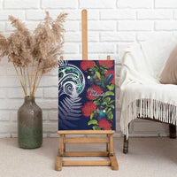 Meri Kirihimete New Zealand Canvas Wall Art Tui on Pohutukawa - Blue Ver LT7 - Polynesian Pride