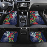 Meri Kirihimete New Zealand Car Mats Tui on Pohutukawa - Blue Ver LT7 Set 4pcs Blue - Polynesian Pride