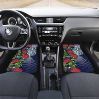 Meri Kirihimete New Zealand Car Mats Tui on Pohutukawa - Blue Ver LT7 Set 2pcs - Front Blue - Polynesian Pride