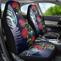Meri Kirihimete New Zealand Car Seat Cover Tui on Pohutukawa - Blue Ver LT7 - Polynesian Pride