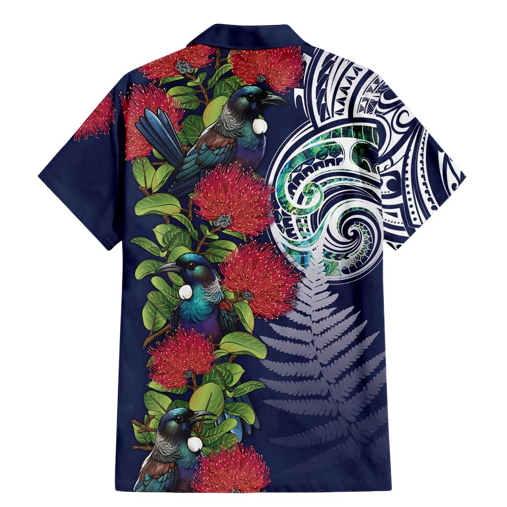 Meri Kirihimete New Zealand Family Matching Mermaid Dress and Hawaiian Shirt Tui on Pohutukawa - Blue Ver LT7 - Polynesian Pride