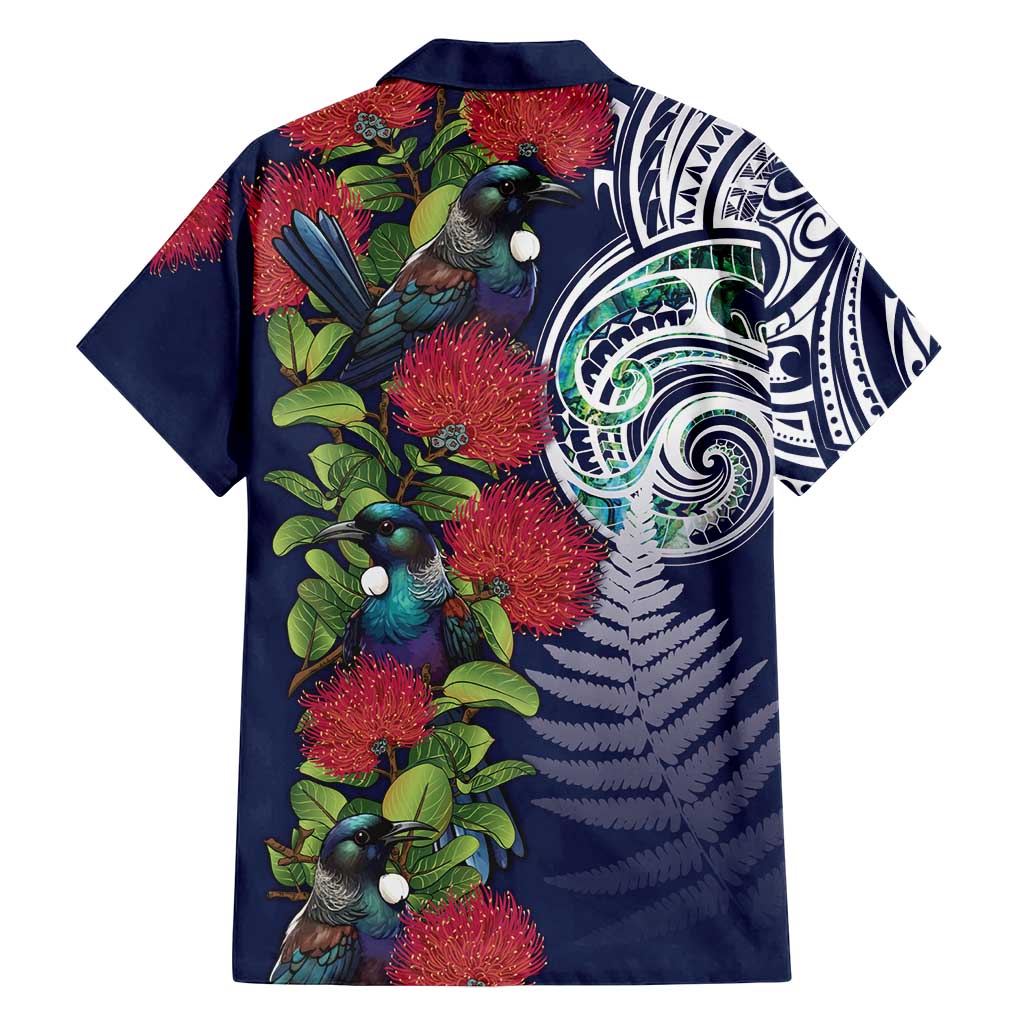 Meri Kirihimete New Zealand Family Matching Summer Maxi Dress and Hawaiian Shirt Tui on Pohutukawa - Blue Ver LT7 - Polynesian Pride