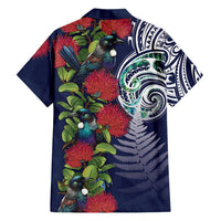 Meri Kirihimete New Zealand Hawaiian Shirt Tui on Pohutukawa - Blue Ver LT7 - Polynesian Pride